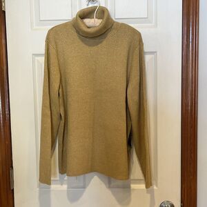 NWT RALPH LAUREN Gold Glitter Knit Long Sleeve Turtle Neck Sweater SIZE 3X